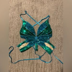 Sequin open back butterfly top